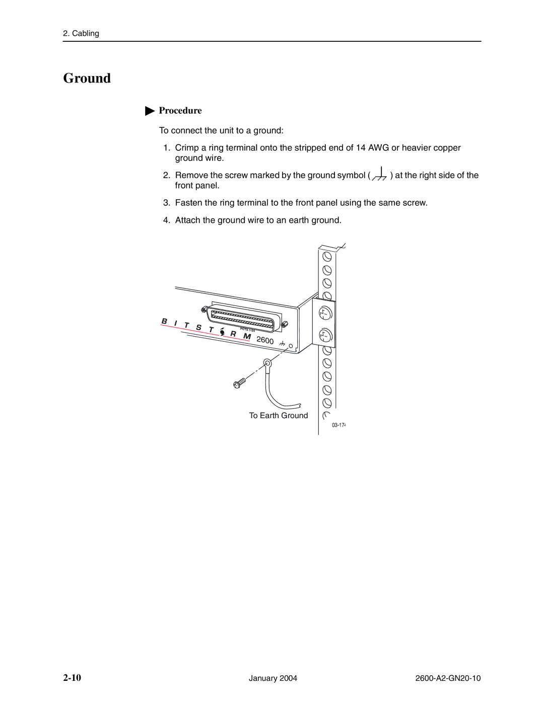 Paradyne 2600 IP DSLAM manual Ground 