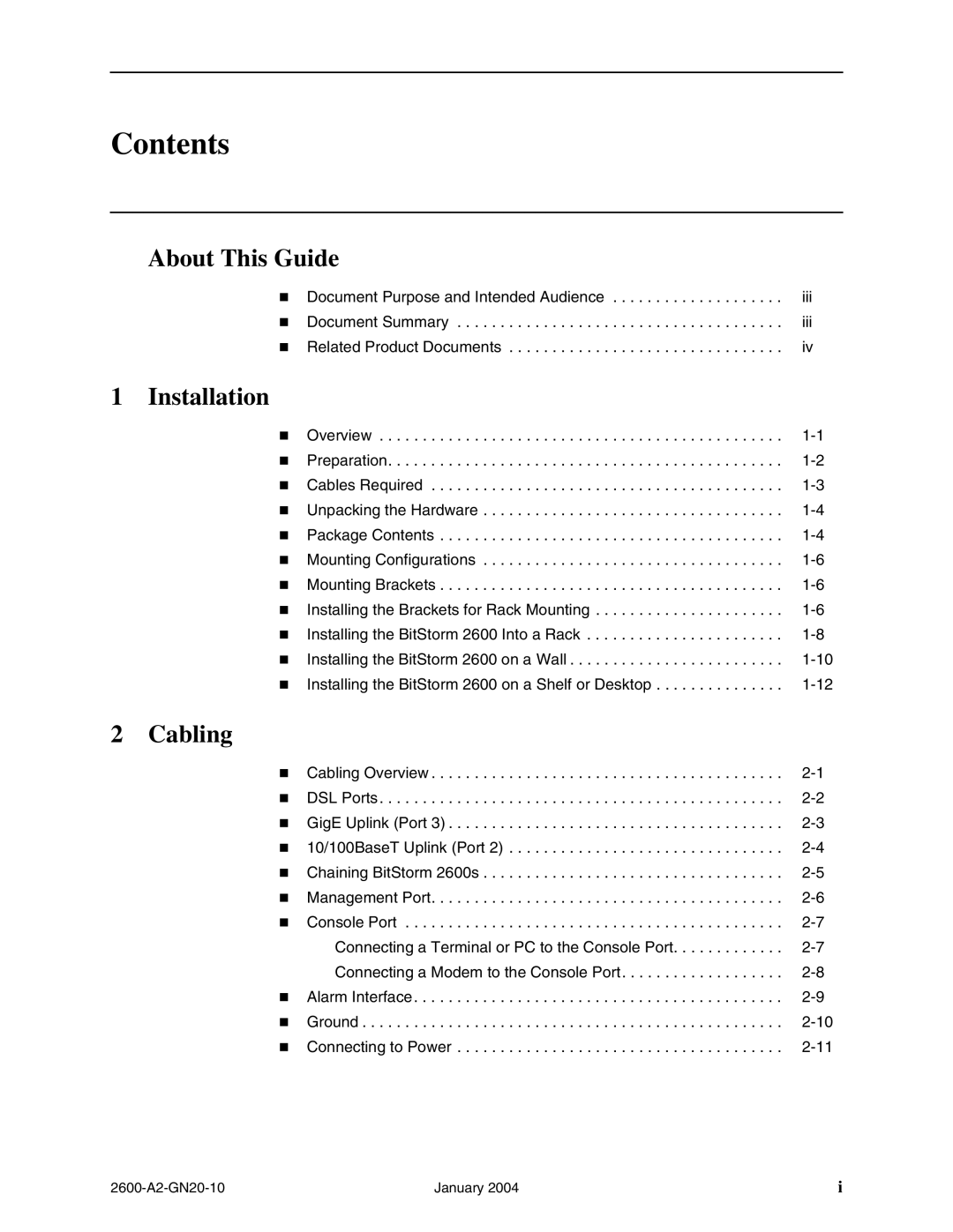 Paradyne 2600 IP DSLAM manual Contents 