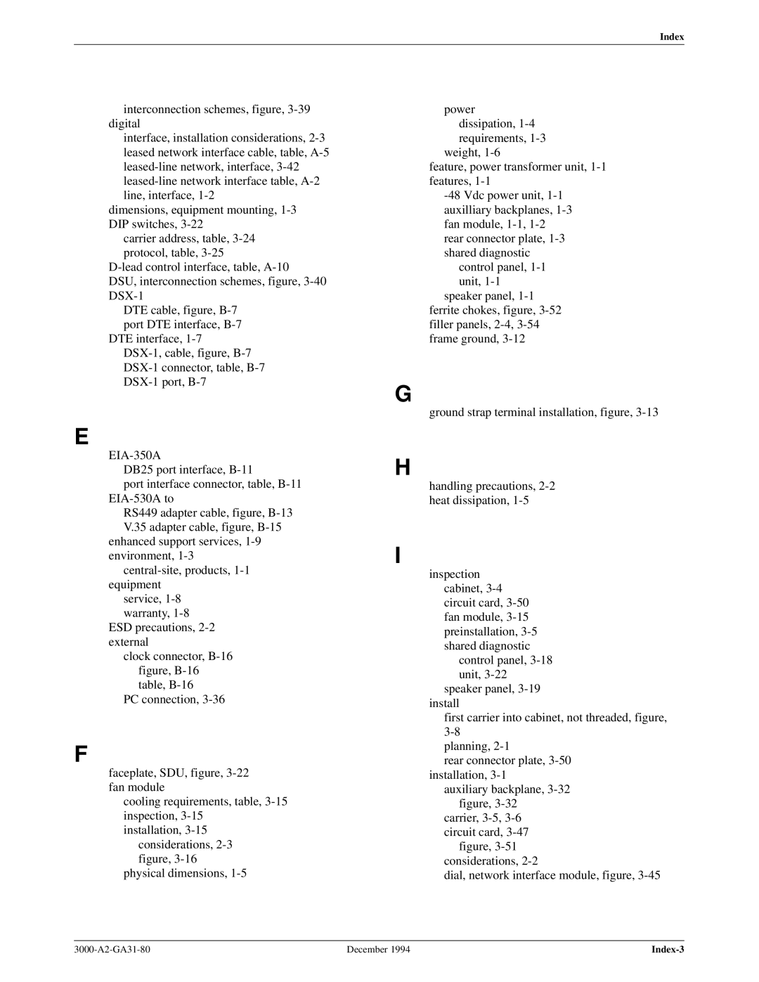 Paradyne 3000 manual Index 