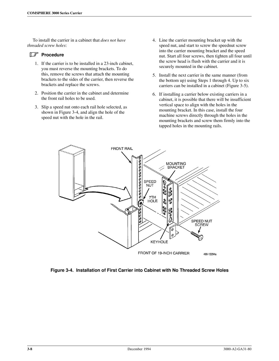 Paradyne 3000 manual Procedure 