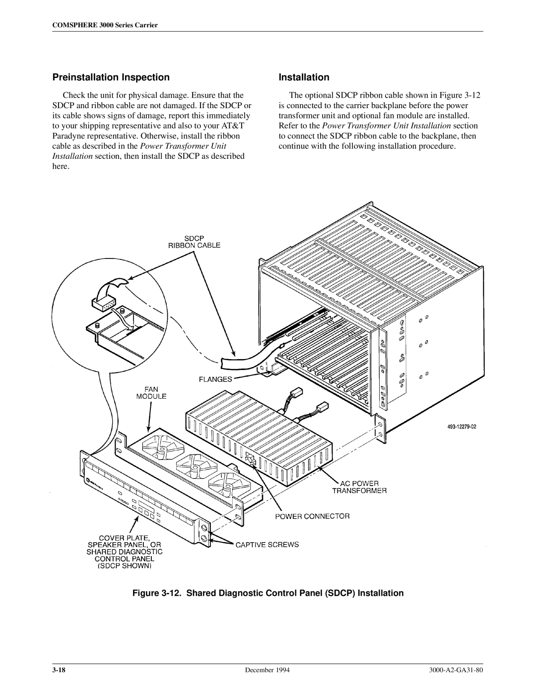 Paradyne 3000 manual Shared Diagnostic Control Panel Sdcp Installation 