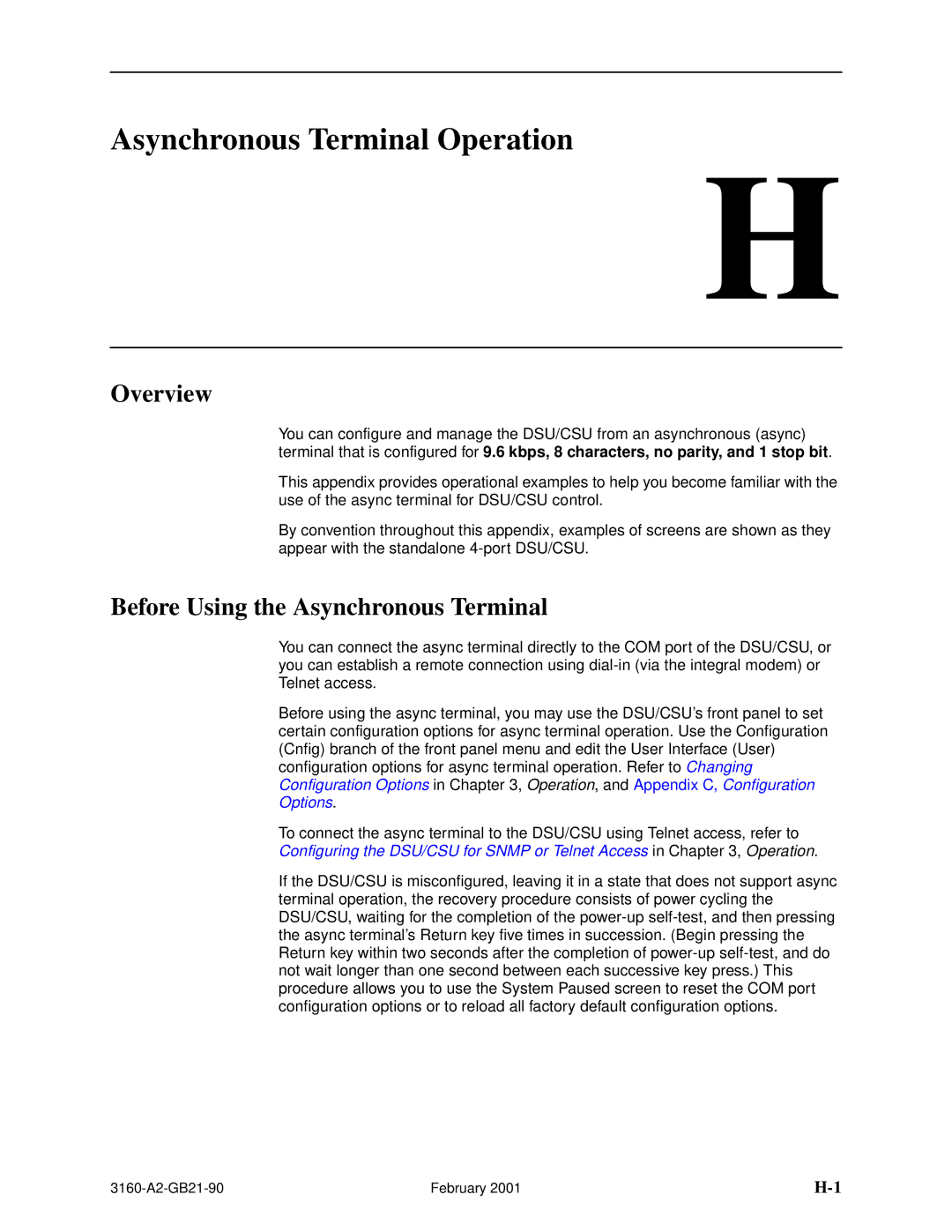 Paradyne 3164-A2, 3165-A2, 3160-A3, 3161-B3 manual Asynchronous Terminal Operation, Before Using the Asynchronous Terminal 