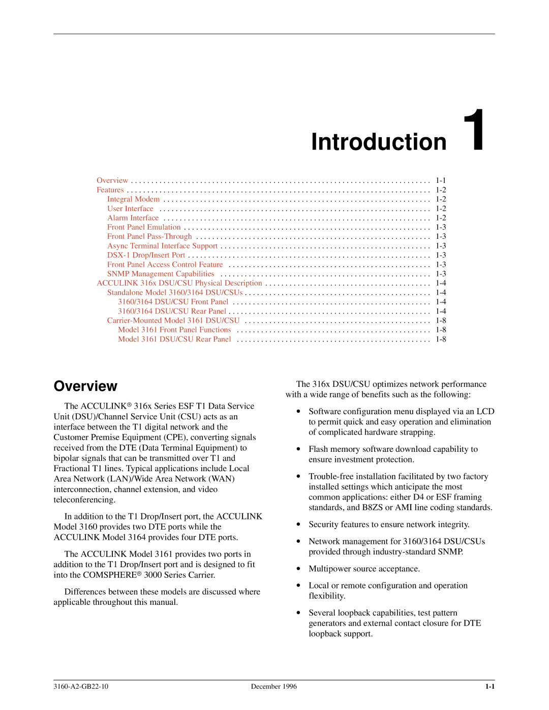 Paradyne 316x manual Introduction, Overview 