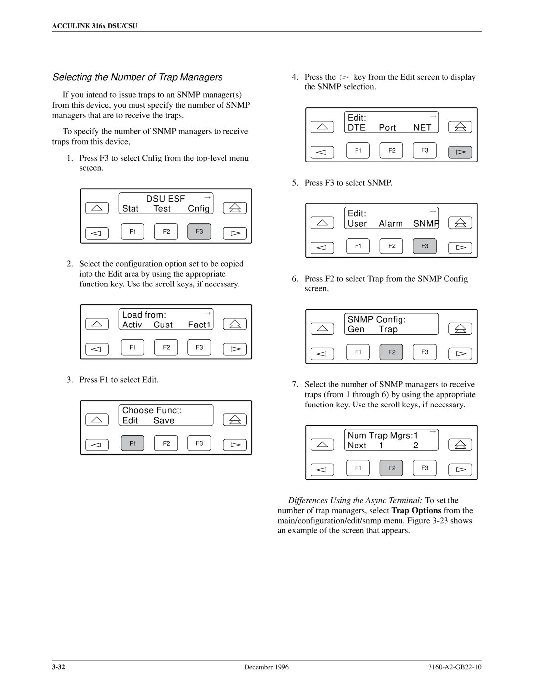 Paradyne 316x manual Selecting the Number of Trap Managers, Num Trap Mgrs1 Next 