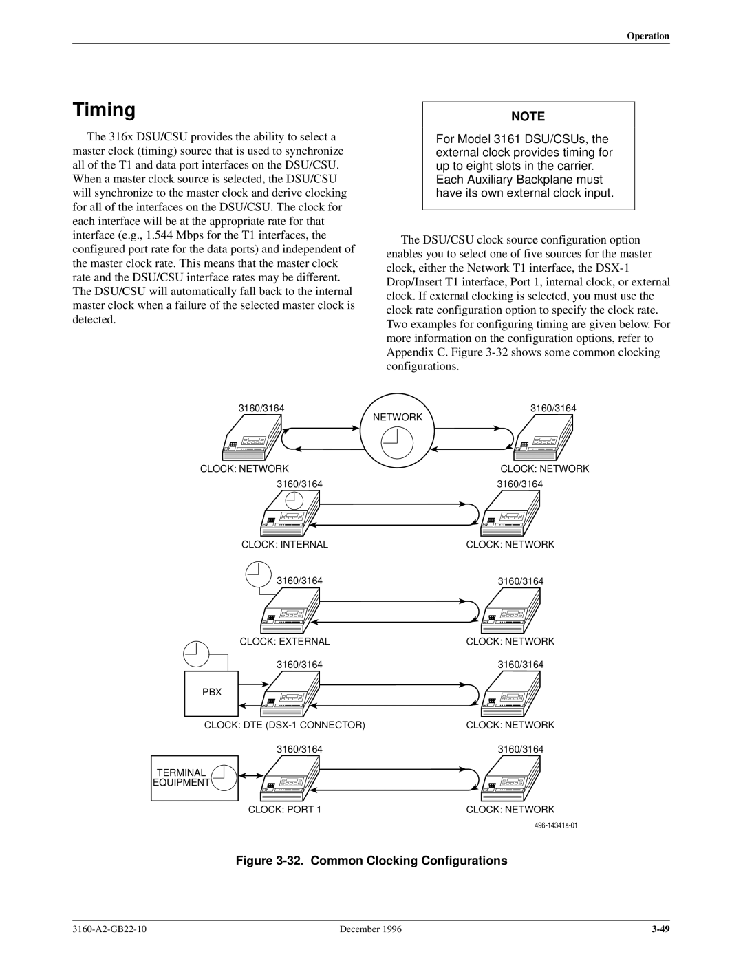 Paradyne 316x manual Timing, Common Clocking Configurations 