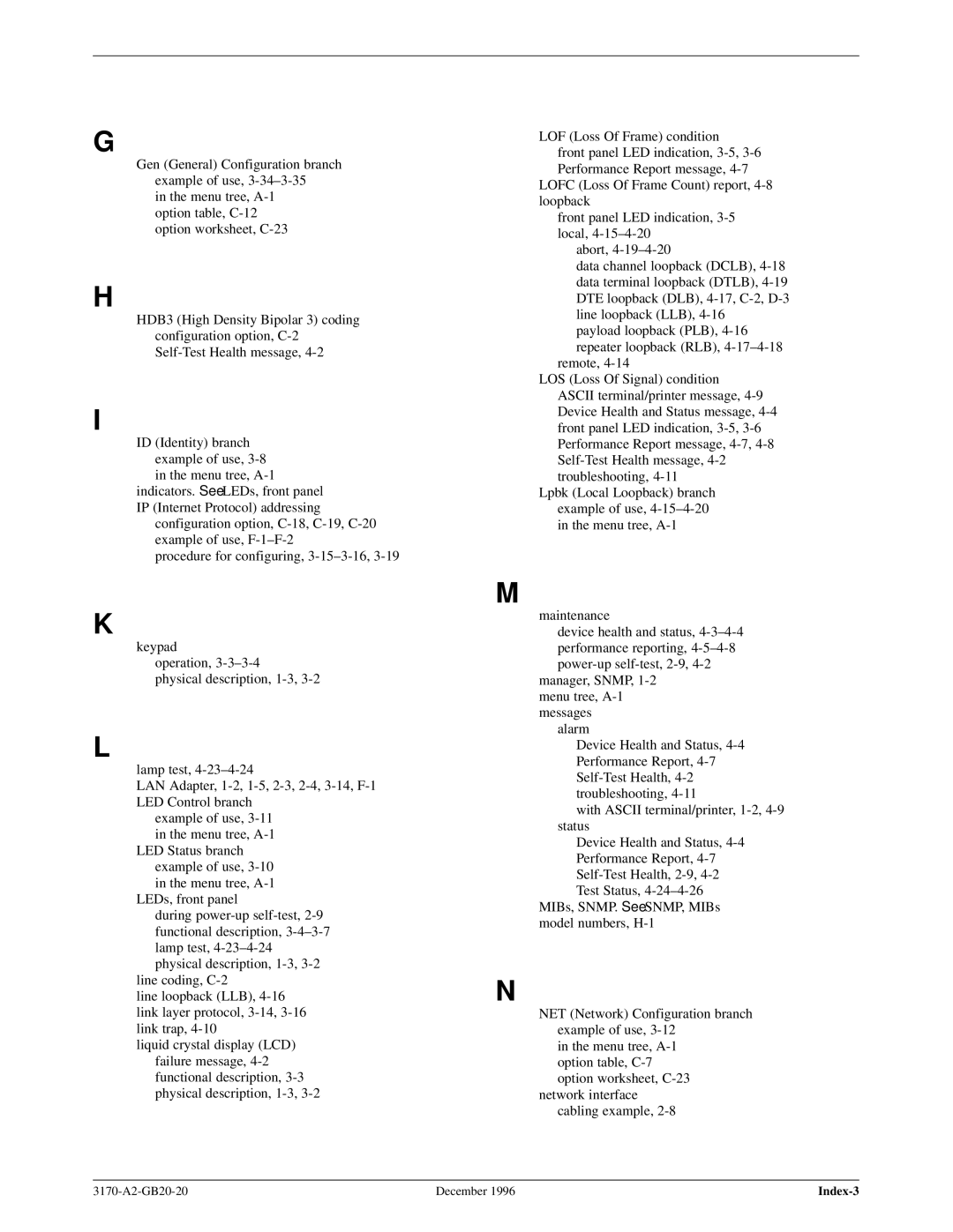 Paradyne 317x E1 manual Index-3 