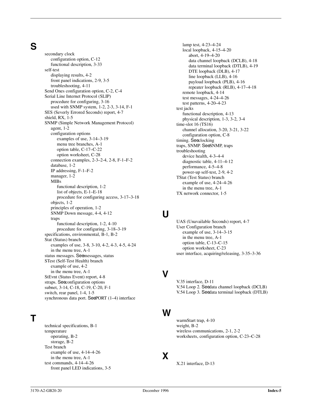 Paradyne 317x E1 manual Index-5 