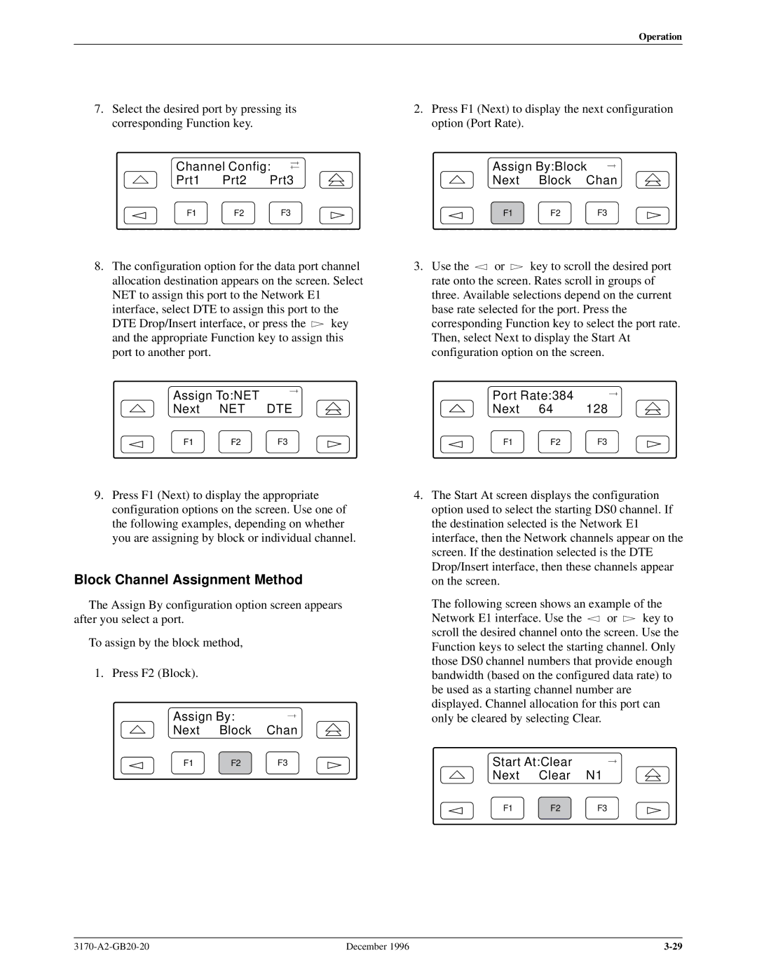 Paradyne 317x E1 manual Block Channel Assignment Method 