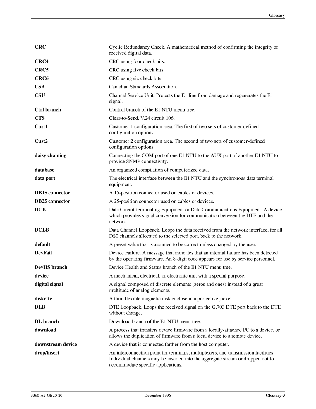 Paradyne 336x E1 manual CRC4 