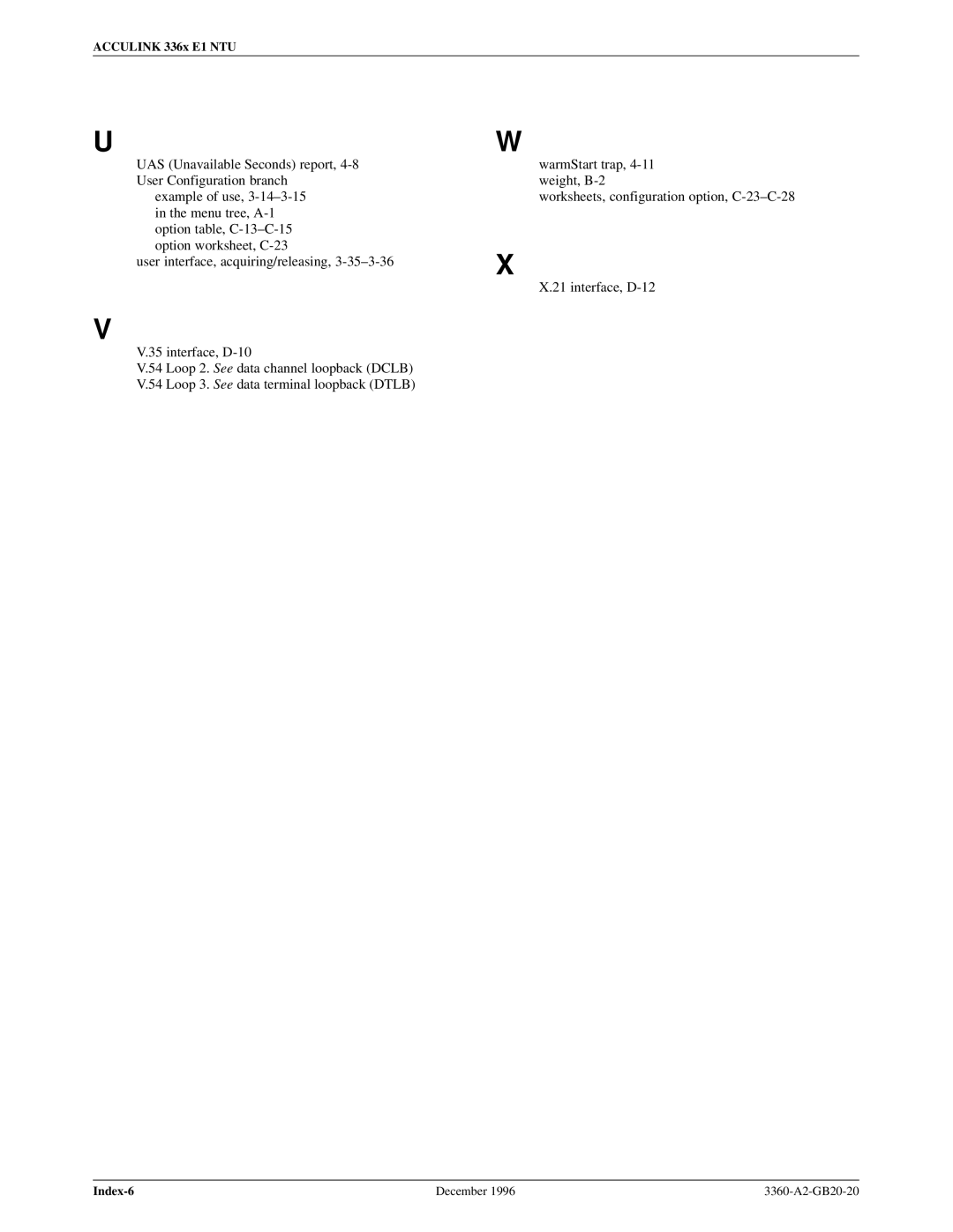 Paradyne 336x E1 manual Index-6 