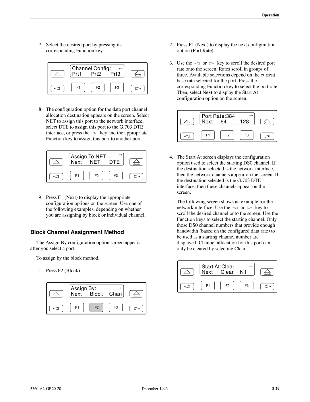 Paradyne 336x E1 manual Block Channel Assignment Method 