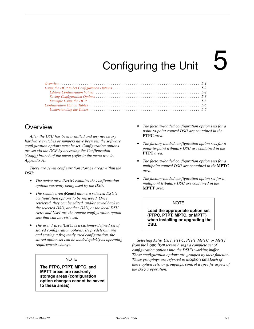 Paradyne 3551 manual Configuring the Unit, Overview 