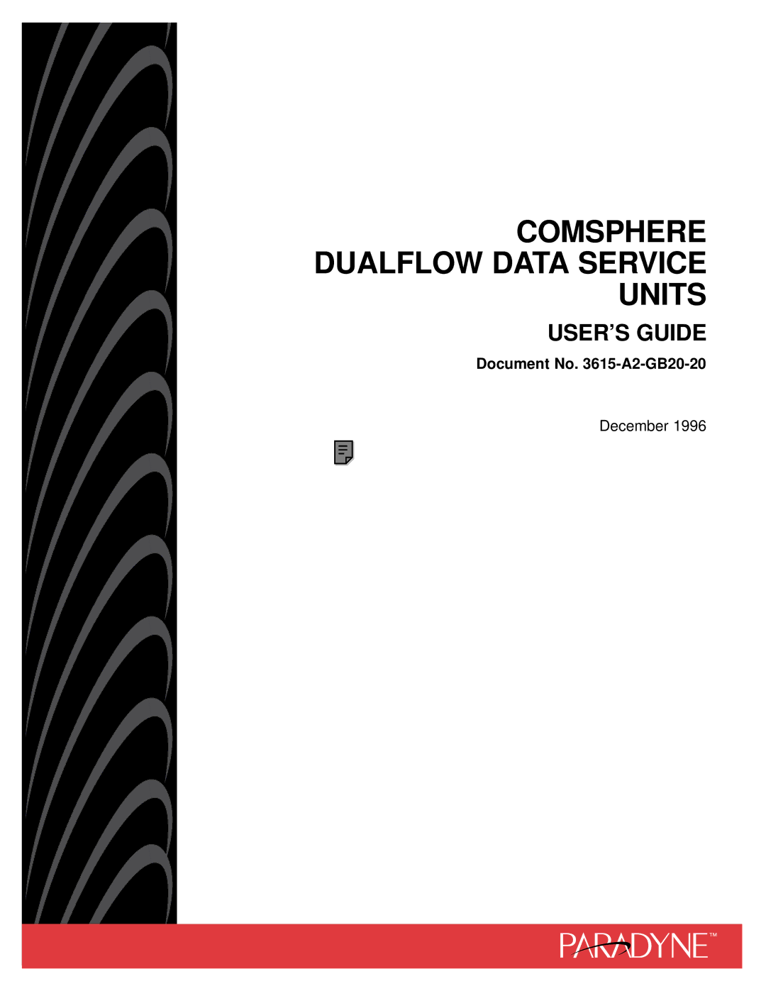 Paradyne 3616, 3615 manual Comsphere Dualflow Data Service Units 