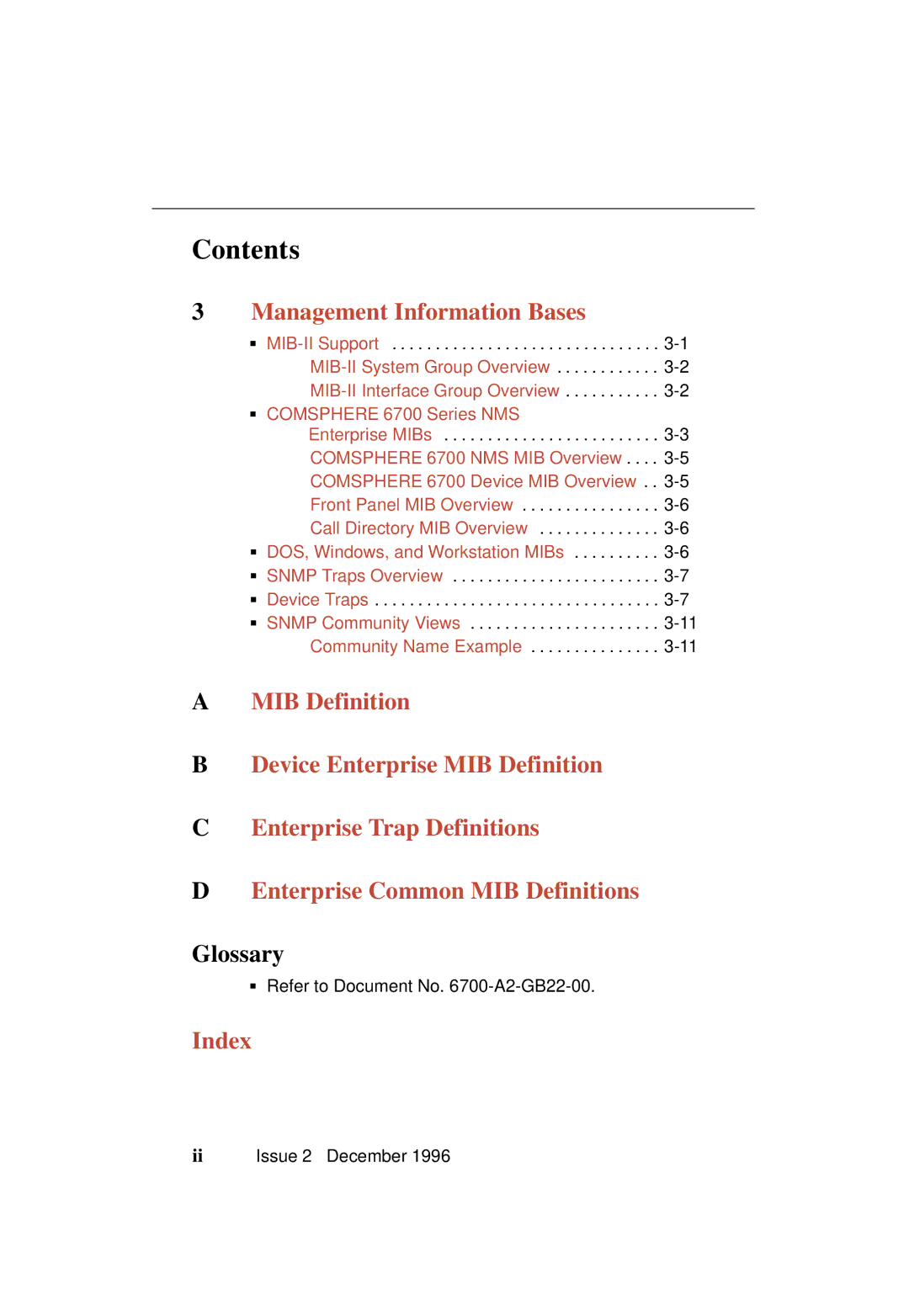 Paradyne 3700-A2-GB20-10 manual Management Information Bases, Glossary 