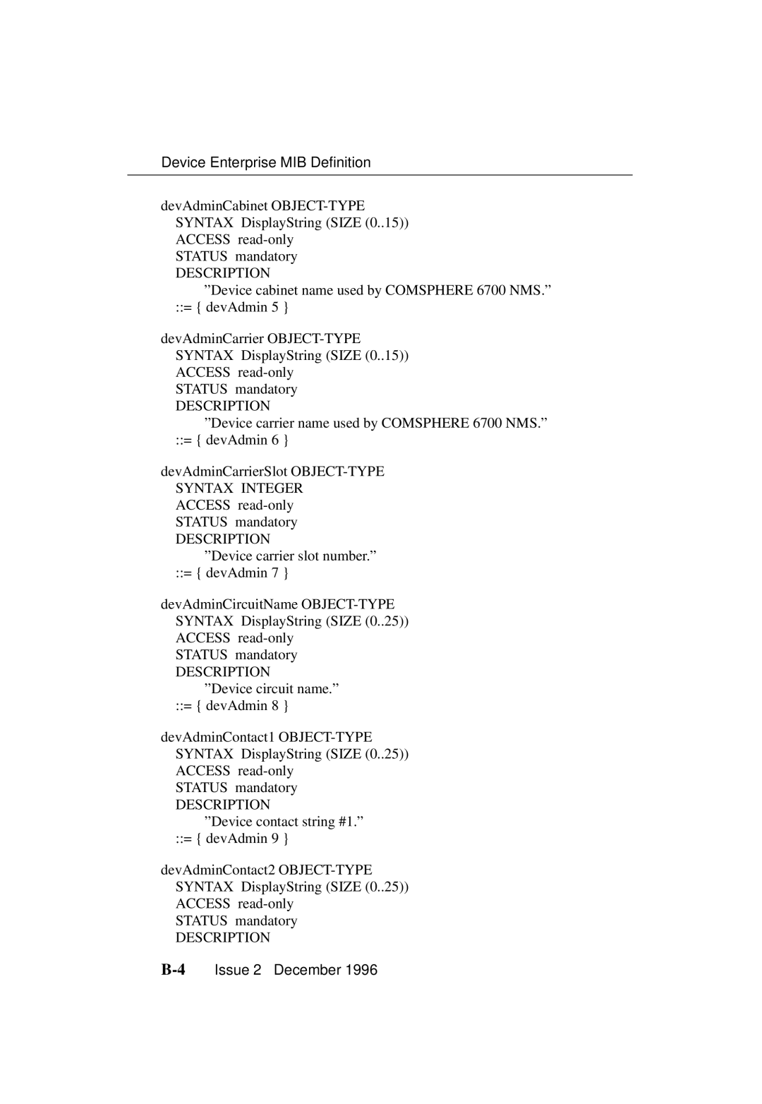 Paradyne 3700-A2-GB20-10 manual 4Issue 2 December 