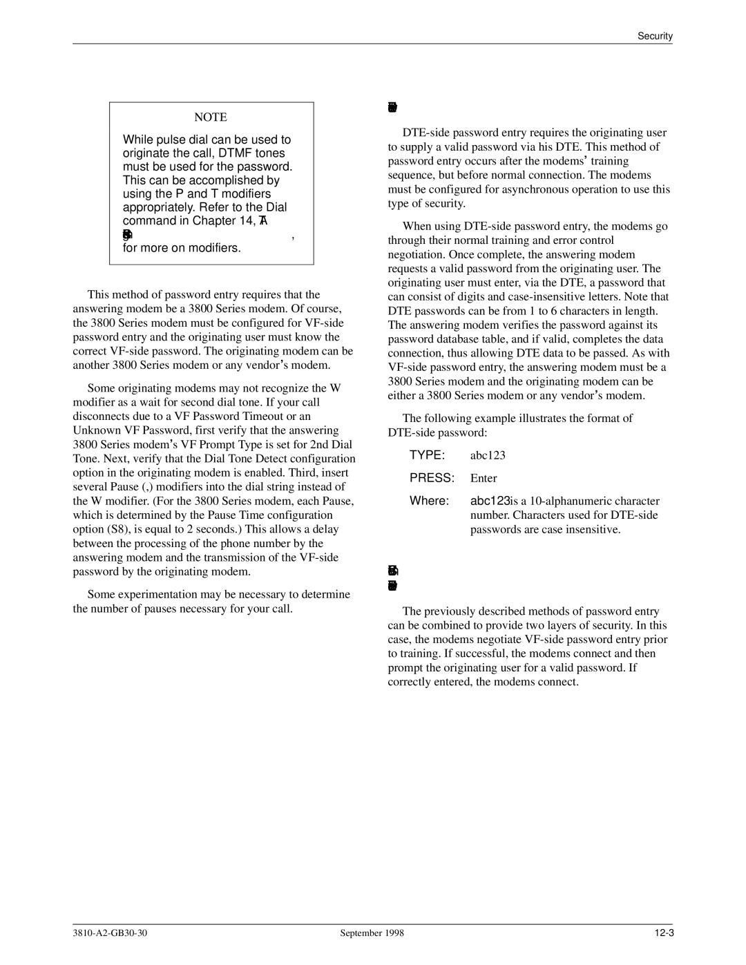 Paradyne 3800 manual DTE-Side Passwords 