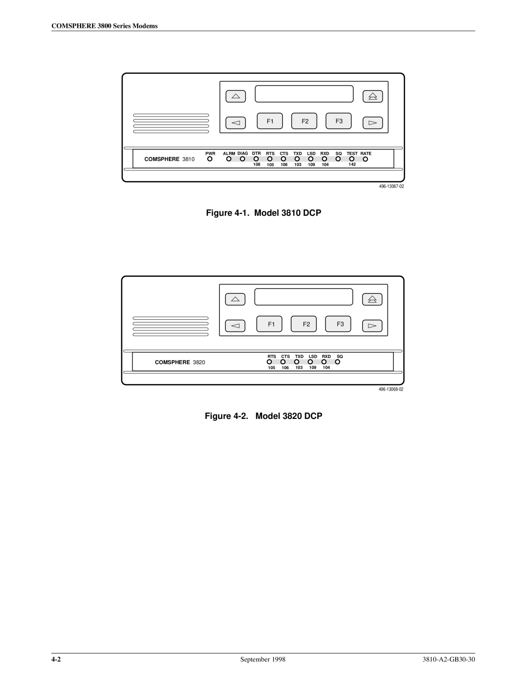 Paradyne 3800 manual Model 3810 DCP 