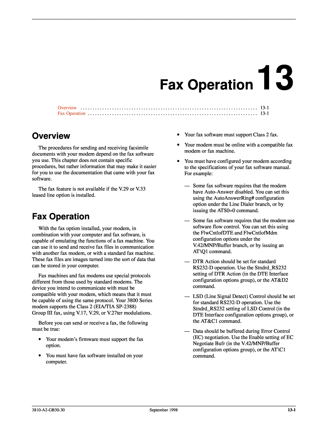 Paradyne 3800 manual Fax Operation, Overview 