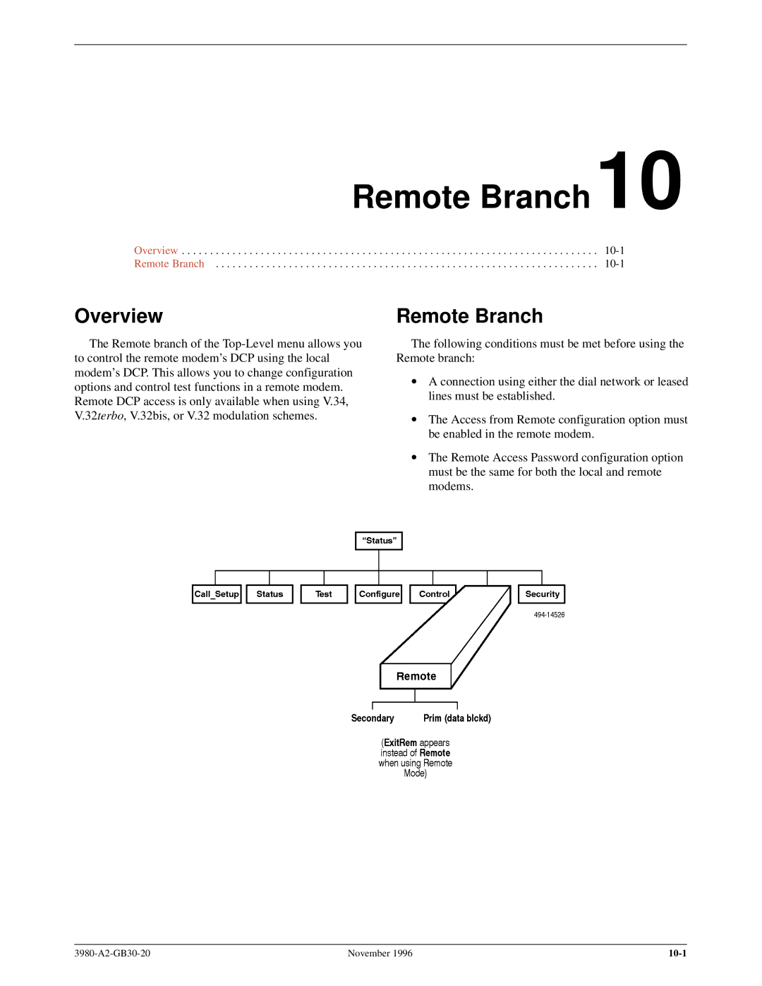 Paradyne 3800PLUS manual Overview Remote Branch 