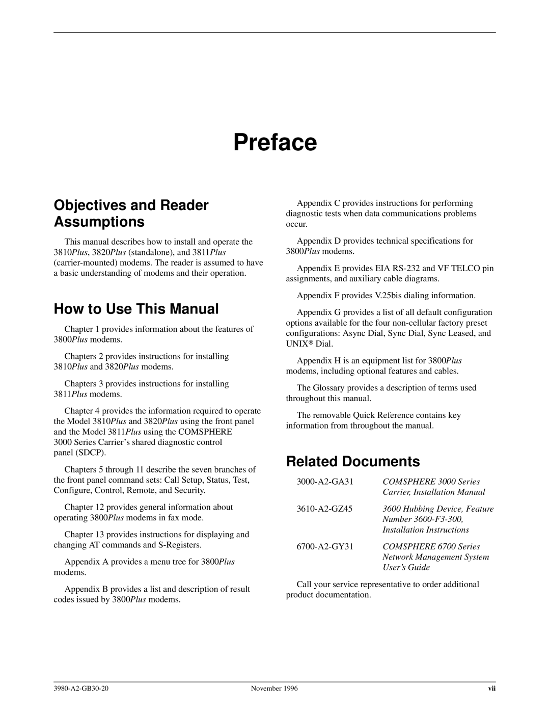 Paradyne 3800PLUS manual Preface, Objectives and Reader Assumptions, How to Use This Manual, Related Documents 