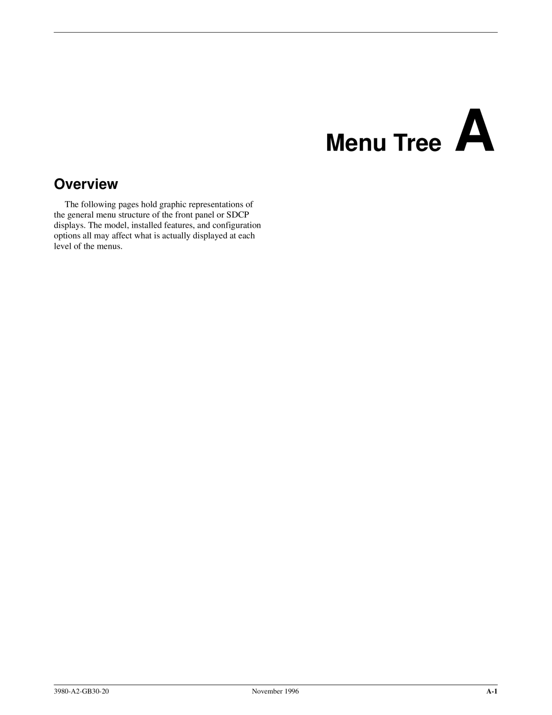 Paradyne 3800PLUS manual Menu Tree a, Overview 