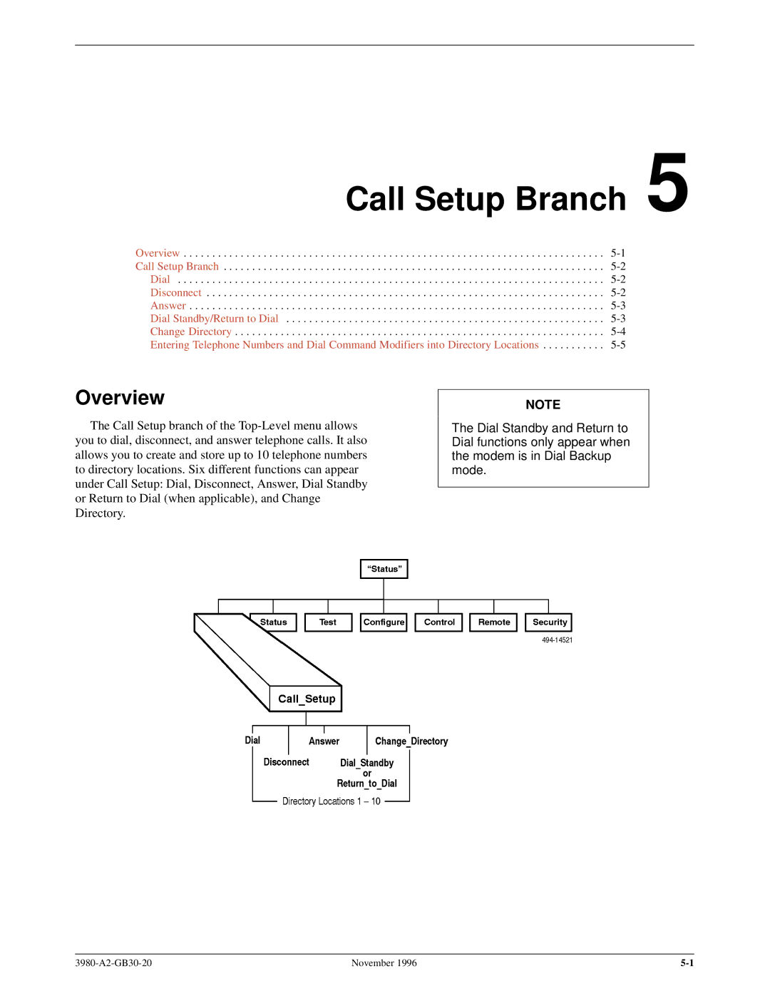 Paradyne 3800PLUS manual Call Setup Branch, Overview 