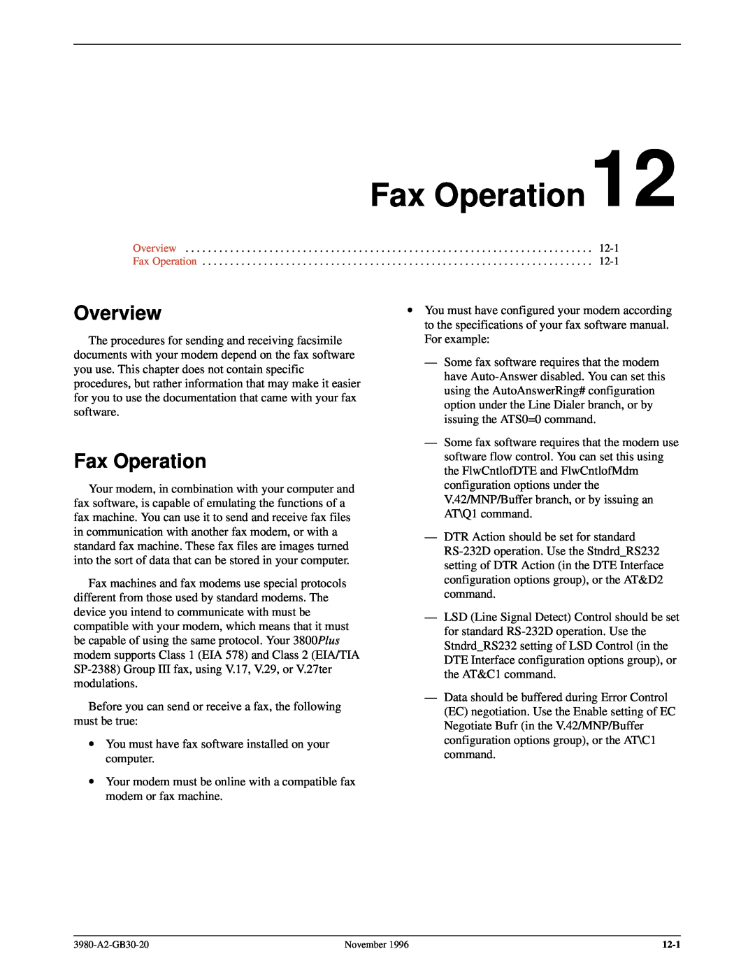 Paradyne 3800PLUS manual Fax Operation, Overview 