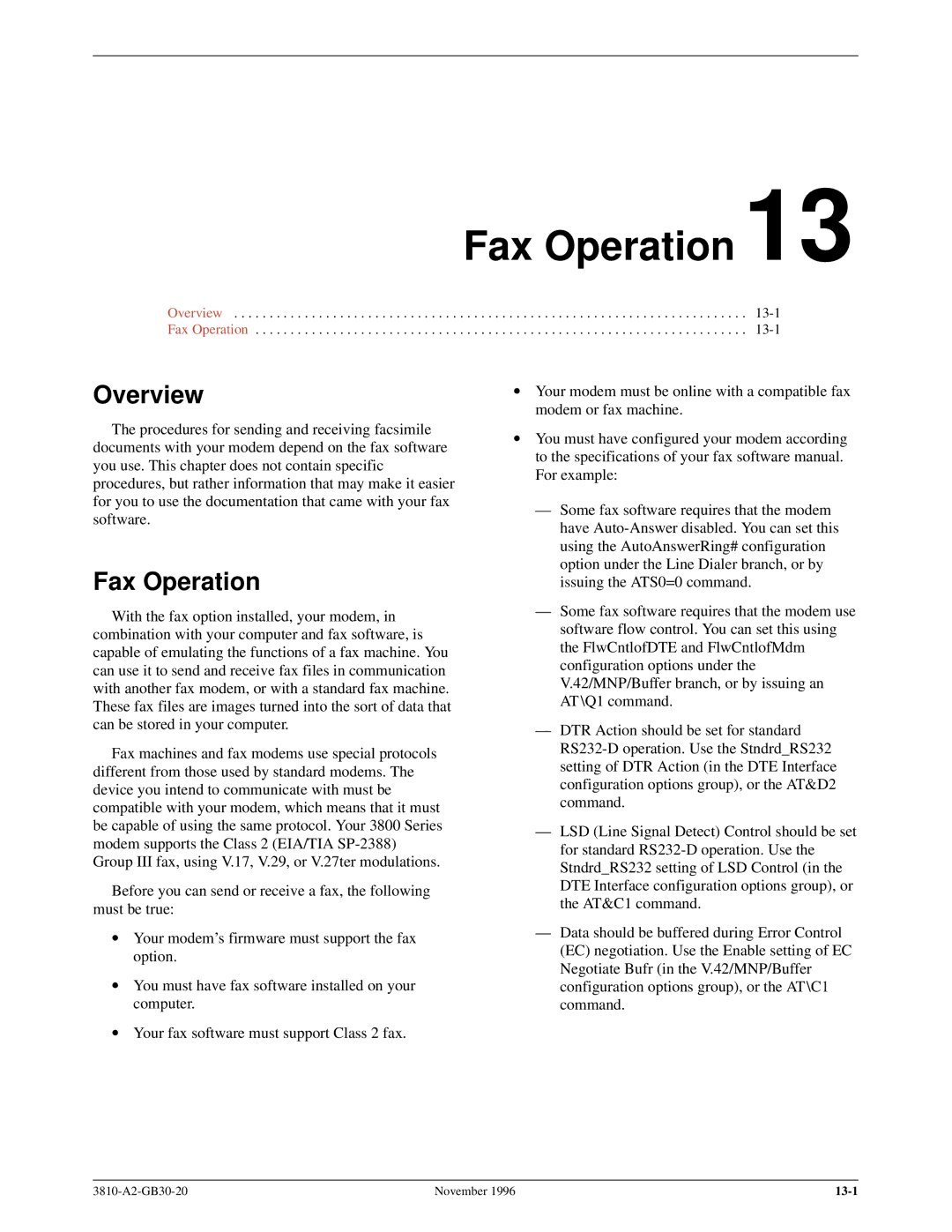 Paradyne 3810 manual Fax Operation 