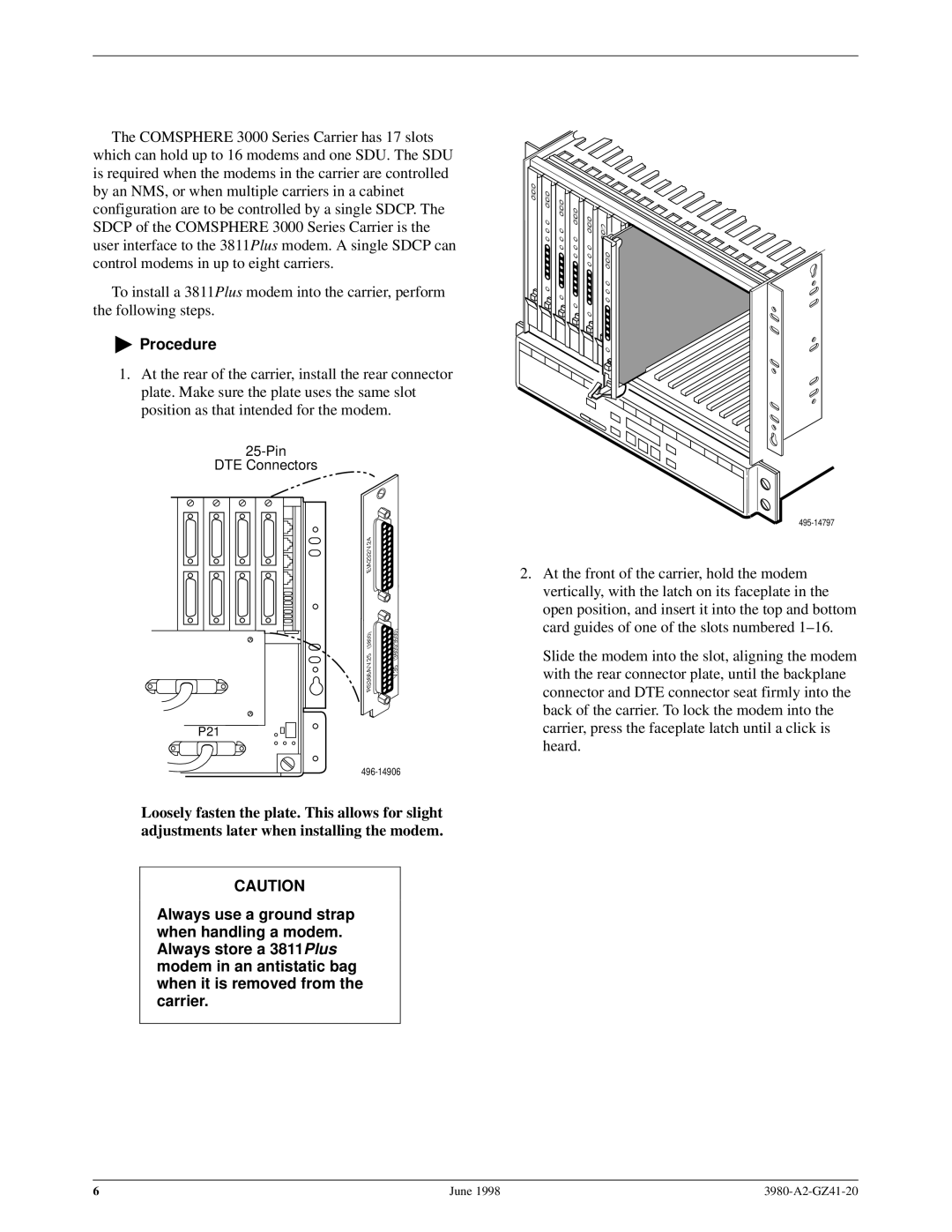 Paradyne 3811PLUS important safety instructions  Procedure 