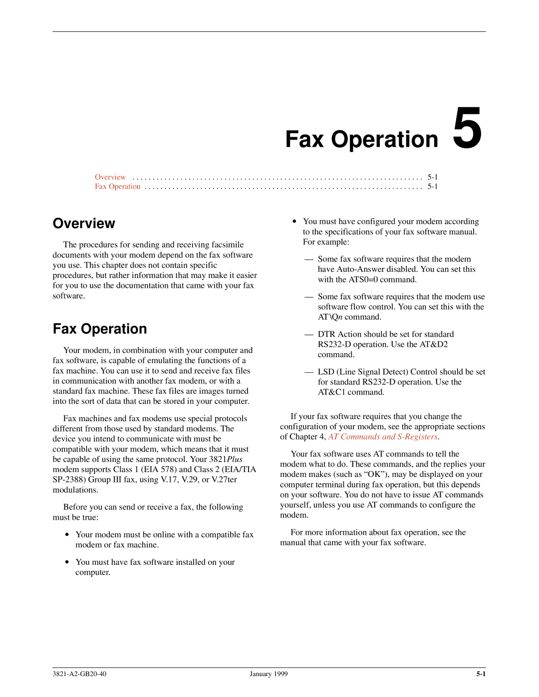 Paradyne 3821PLUS manual Fax Operation 