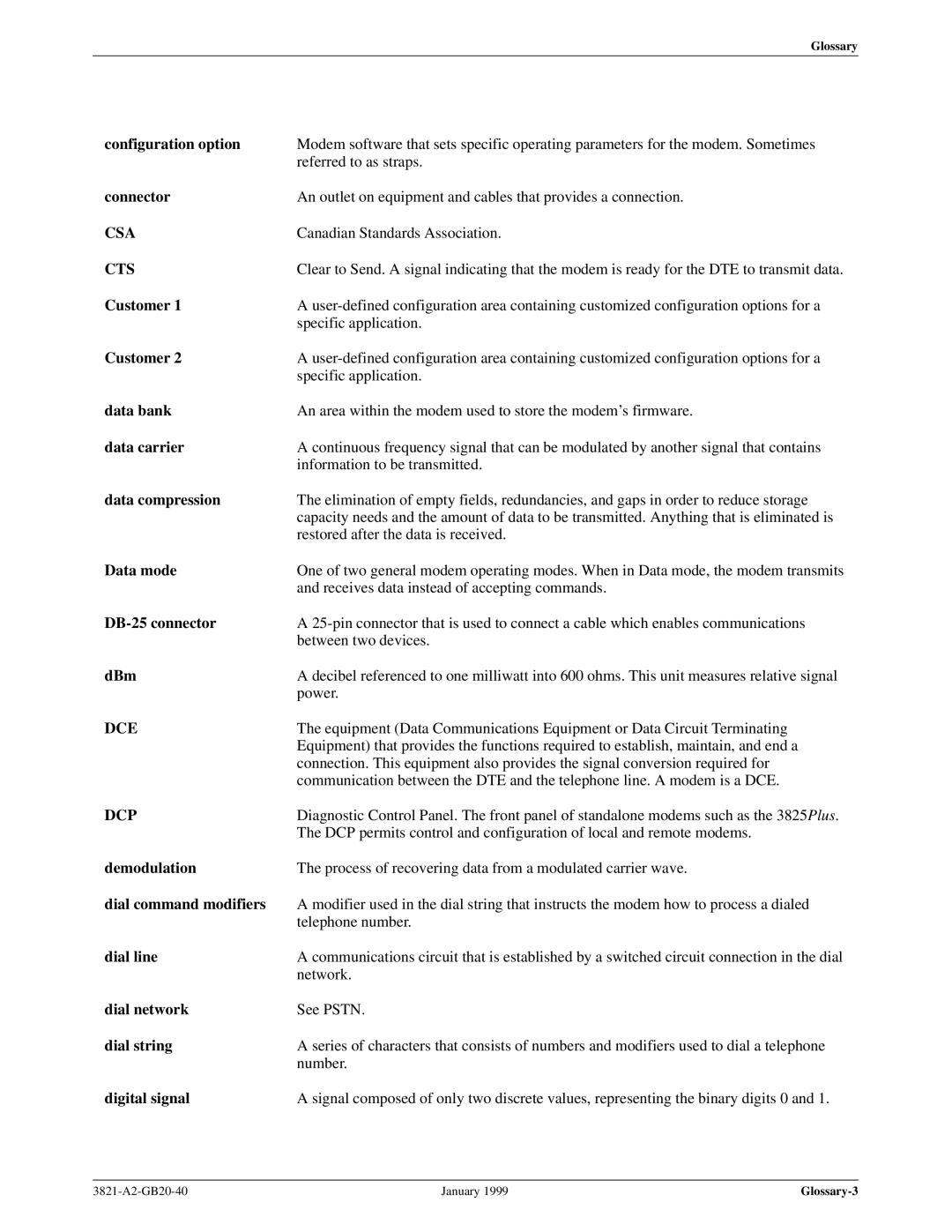 Paradyne 3821PLUS manual Csa 