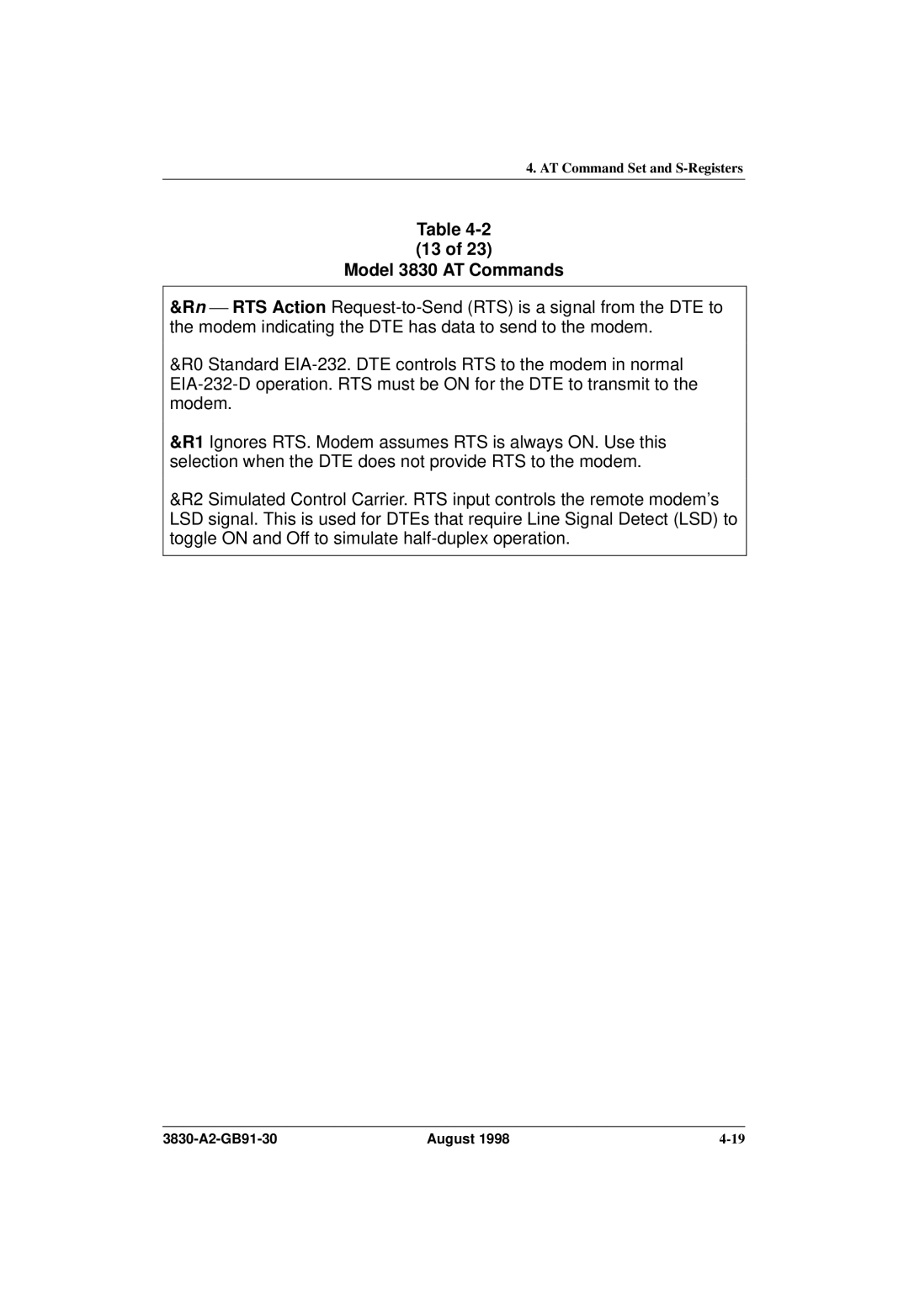 Paradyne manual Model 3830 AT Commands 