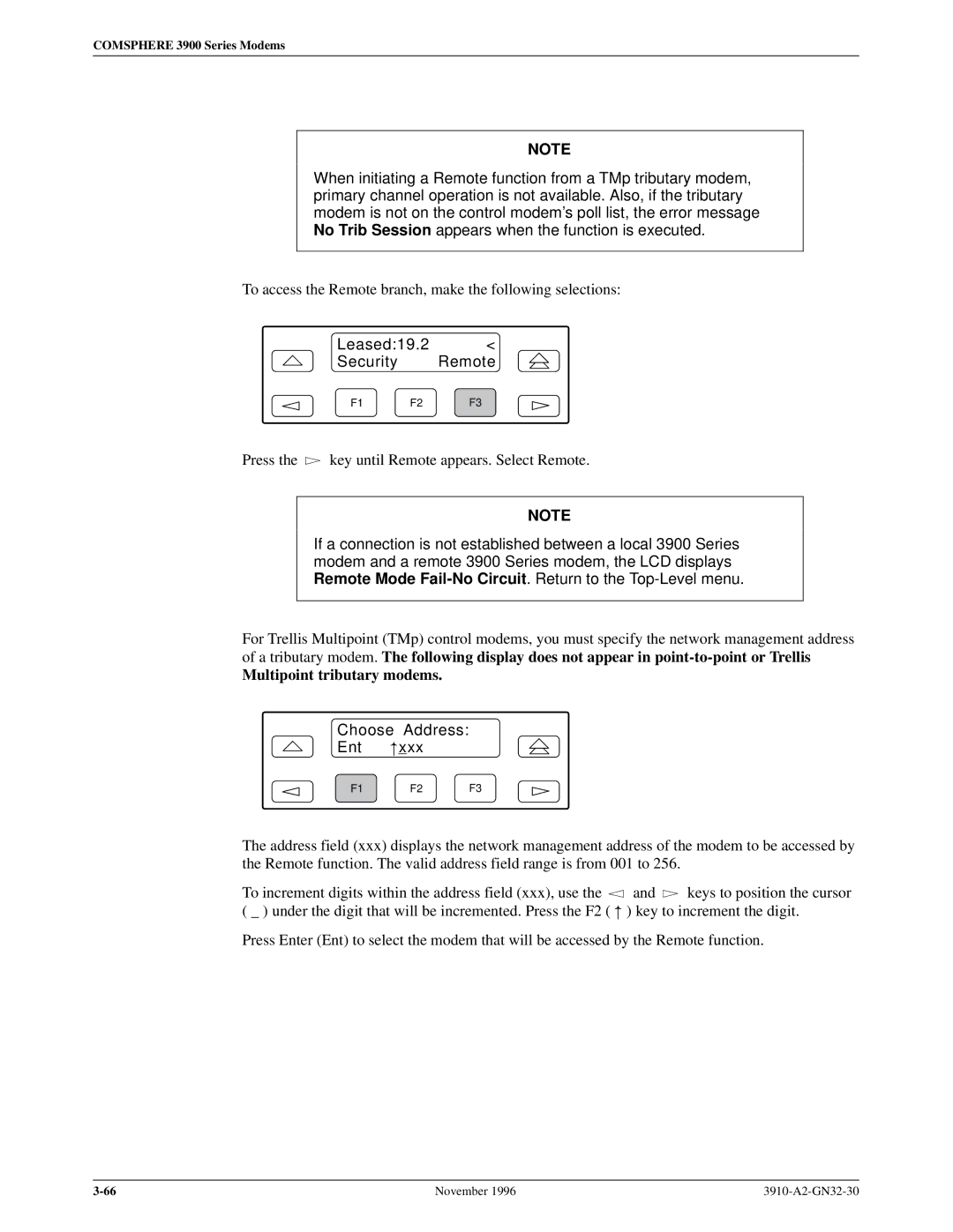 Paradyne 3910 operation manual Leased19.2 Security Remote, Multipoint tributary modems 