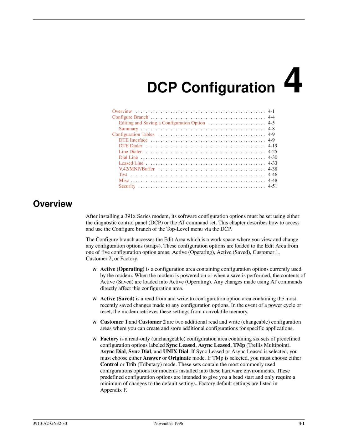 Paradyne 3910 operation manual DCP Configuration, Overview 