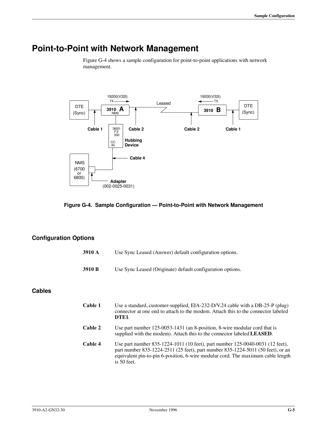 Paradyne 3910 operation manual Point-to-Point with Network Management 