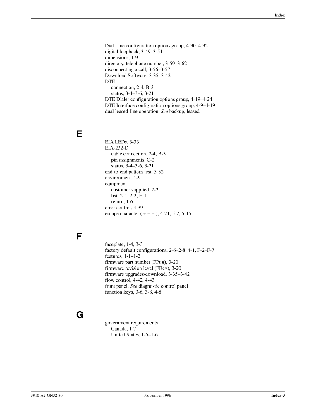 Paradyne 3910 operation manual Dte 