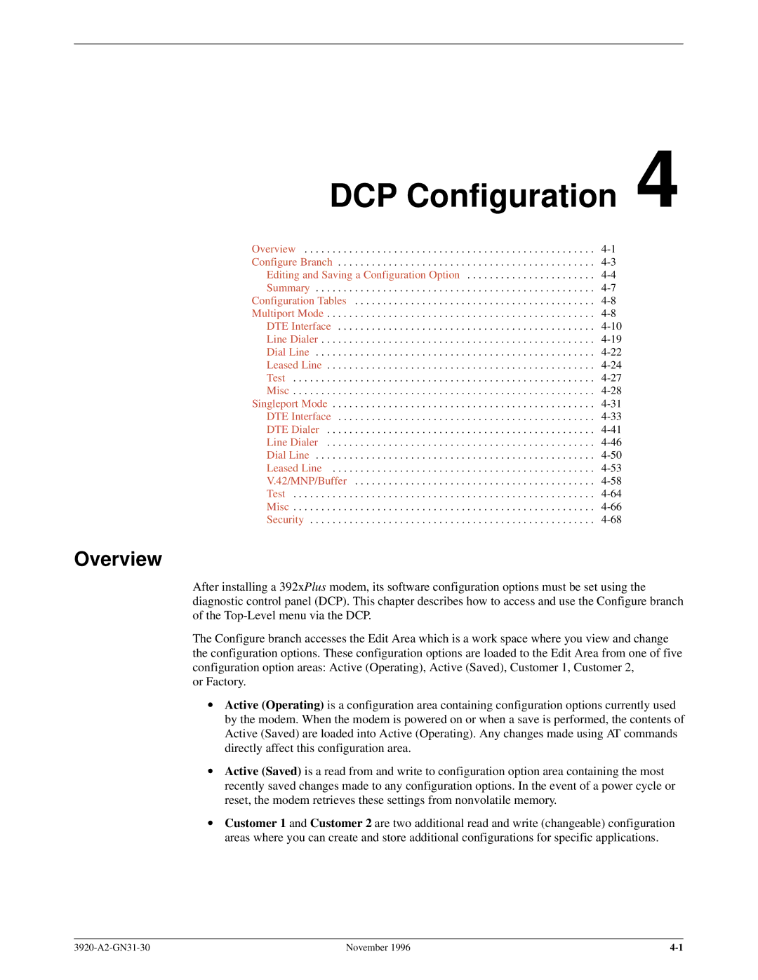 Paradyne 392xPLUS operation manual DCP Configuration, Overview 