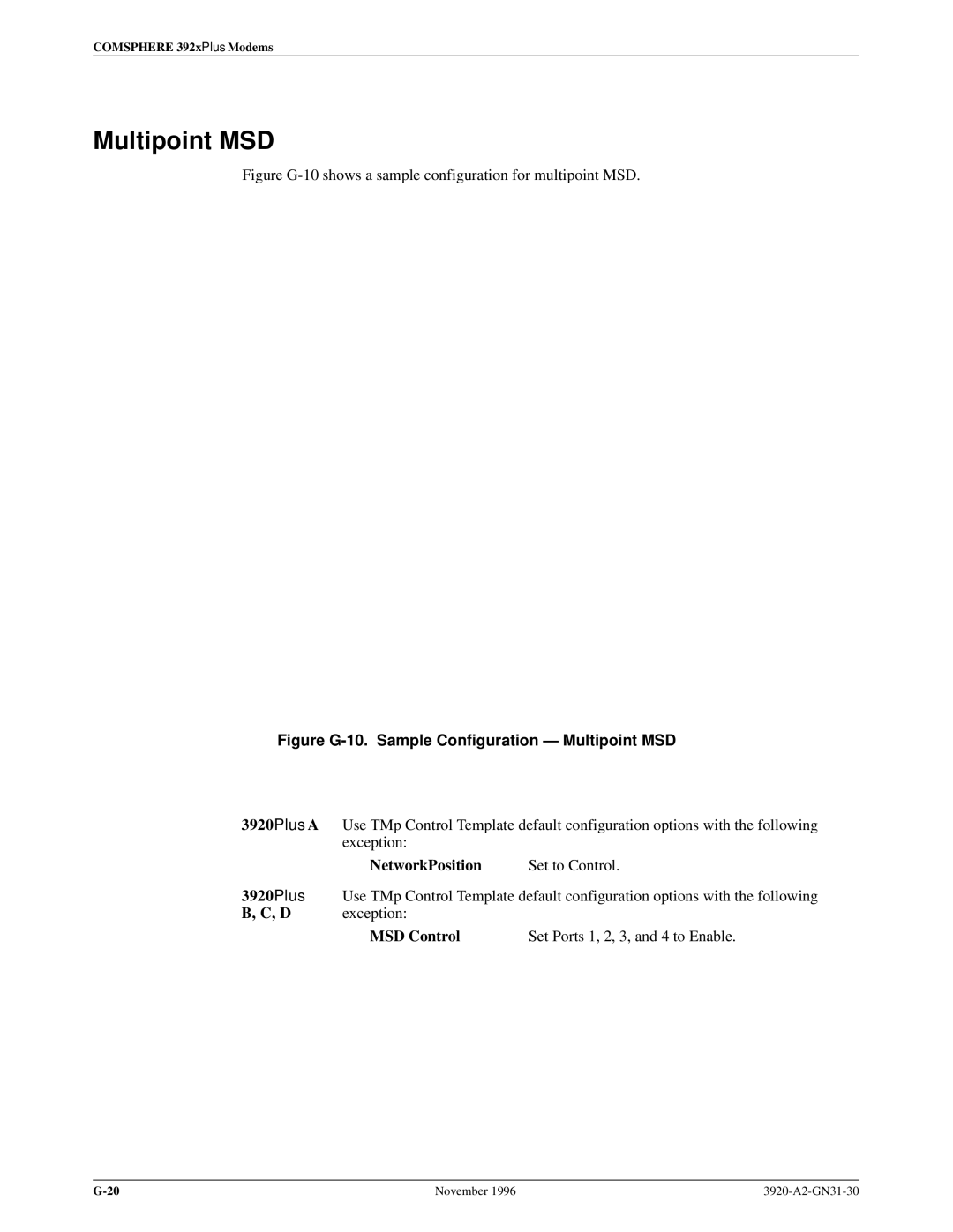 Paradyne 392xPLUS operation manual Multipoint MSD, MSD Control 