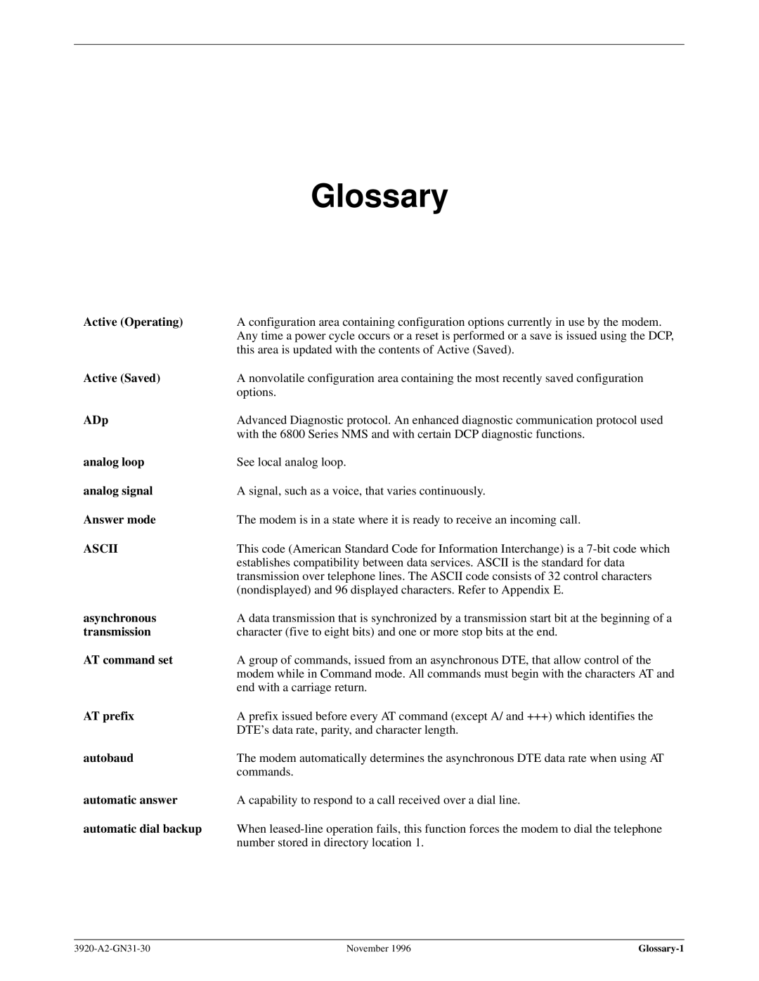 Paradyne 392xPLUS operation manual Glossary 