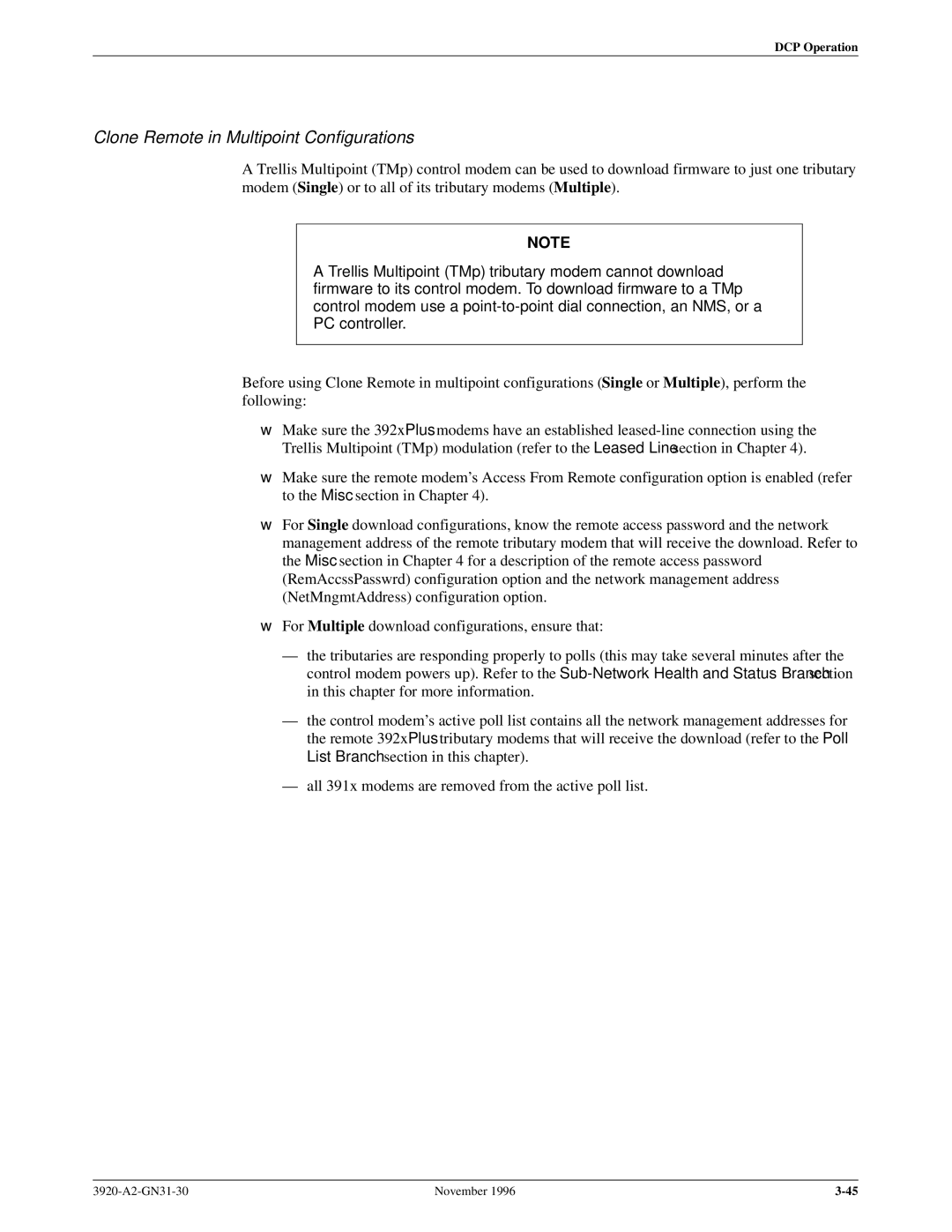 Paradyne 392xPLUS operation manual Clone Remote in Multipoint Configurations 