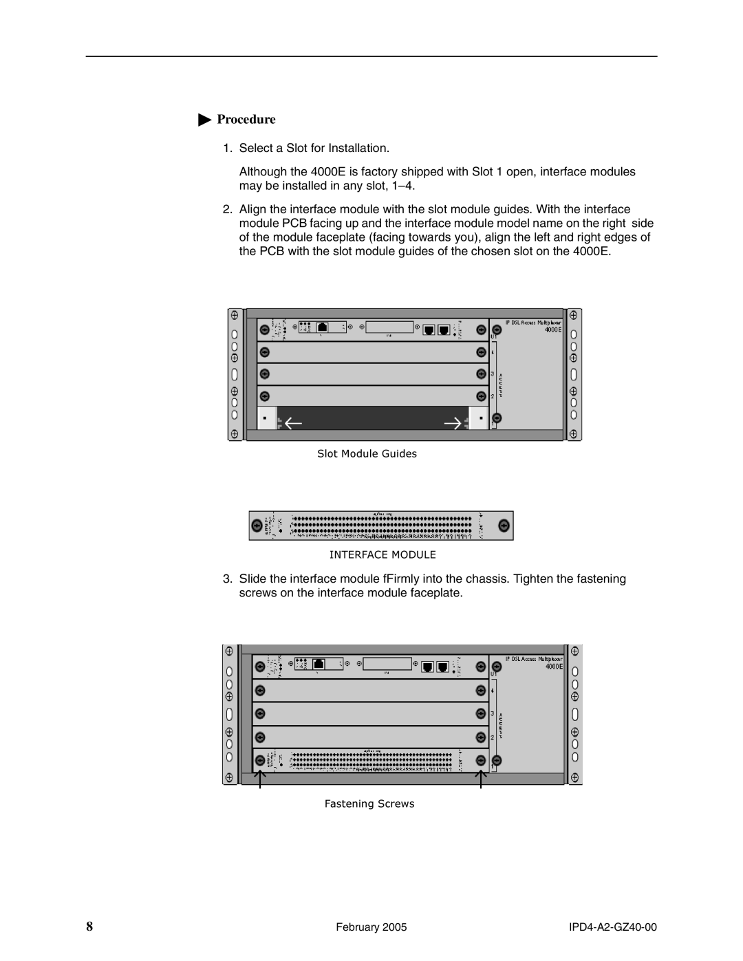 Paradyne 4000E installation instructions $%&$ 