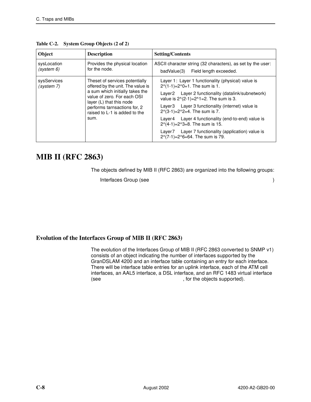 Paradyne 4200 manual Evolution of the Interfaces Group of MIB II RFC 