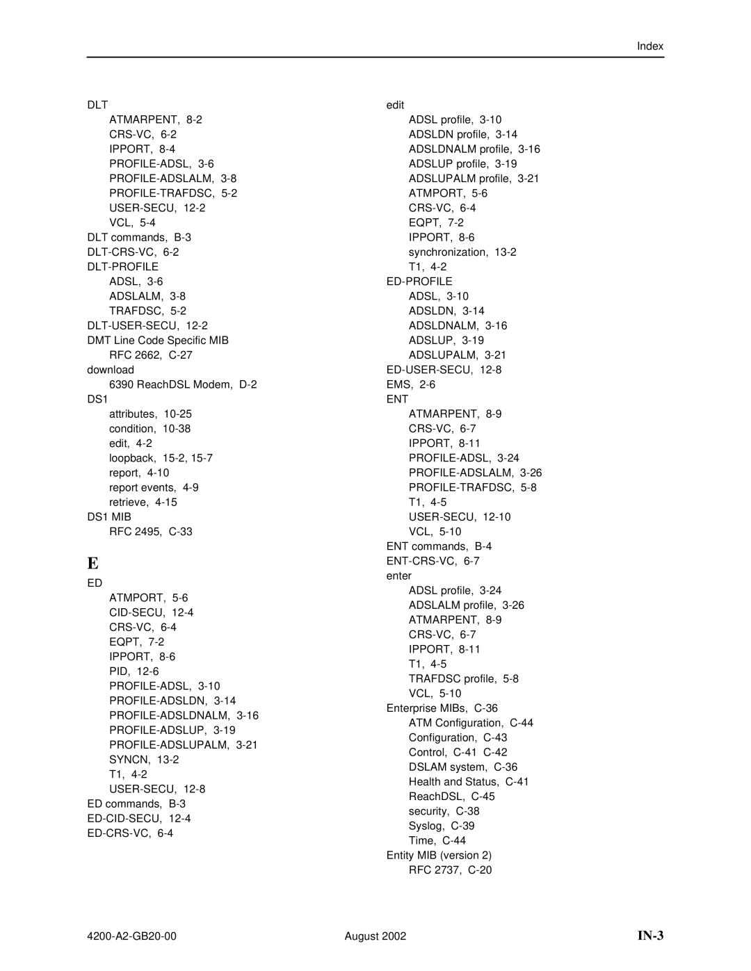 Paradyne 4200 manual IN-3, DS1 