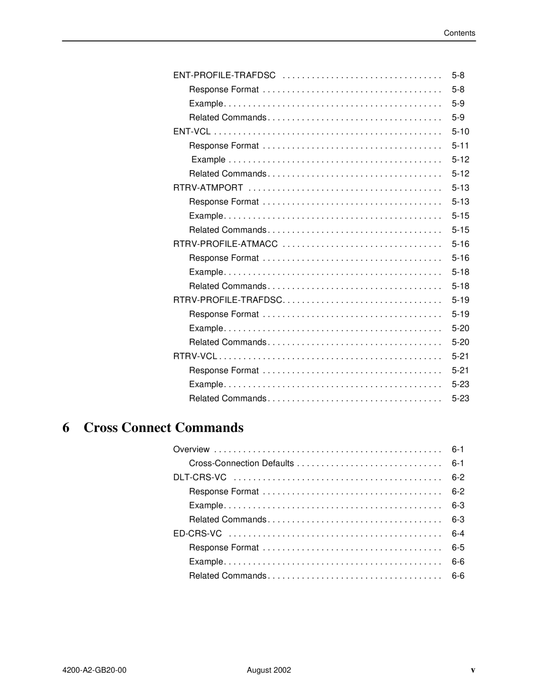 Paradyne 4200 manual Cross Connect Commands 