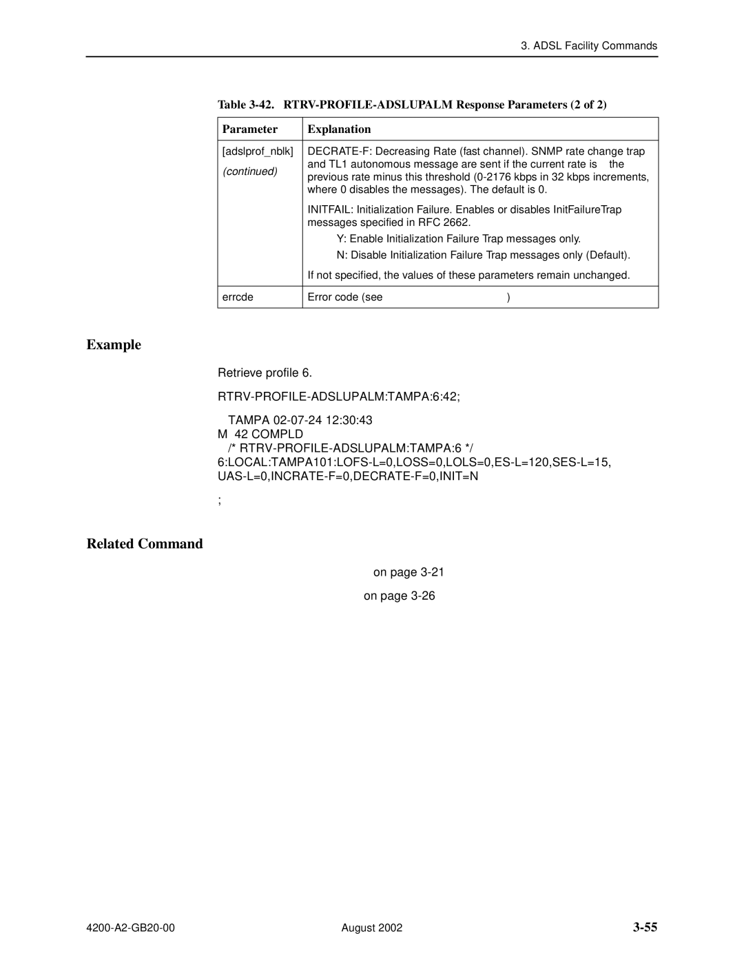 Paradyne 4200 manual ED-PROFILE-ADSLUPALMon ENT-PROFILE-ADSLALMon 