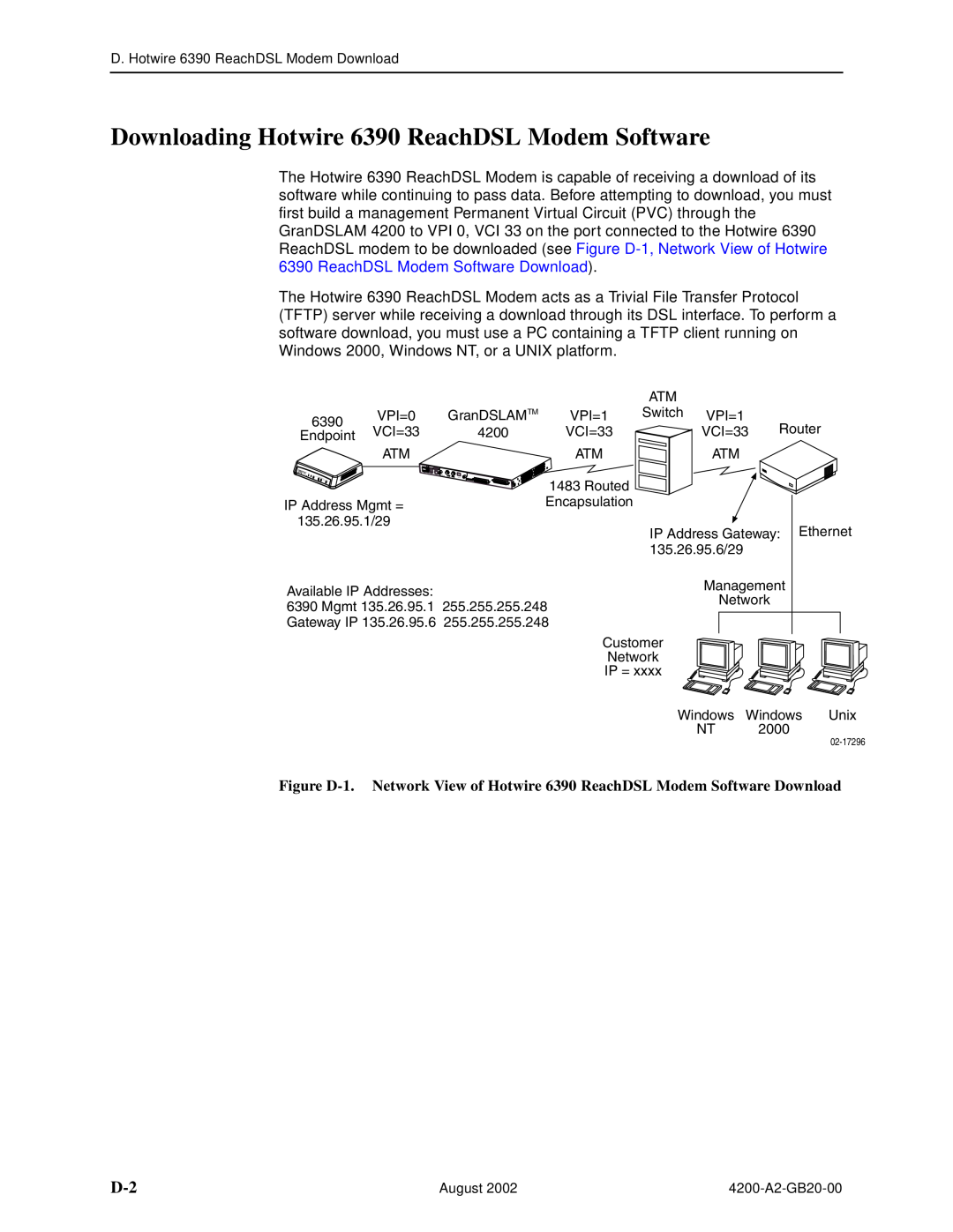Paradyne 4200 manual Downloading Hotwire 6390 ReachDSL Modem Software 