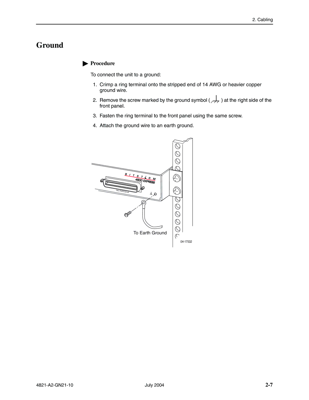 Paradyne 4800 Express manual Ground 