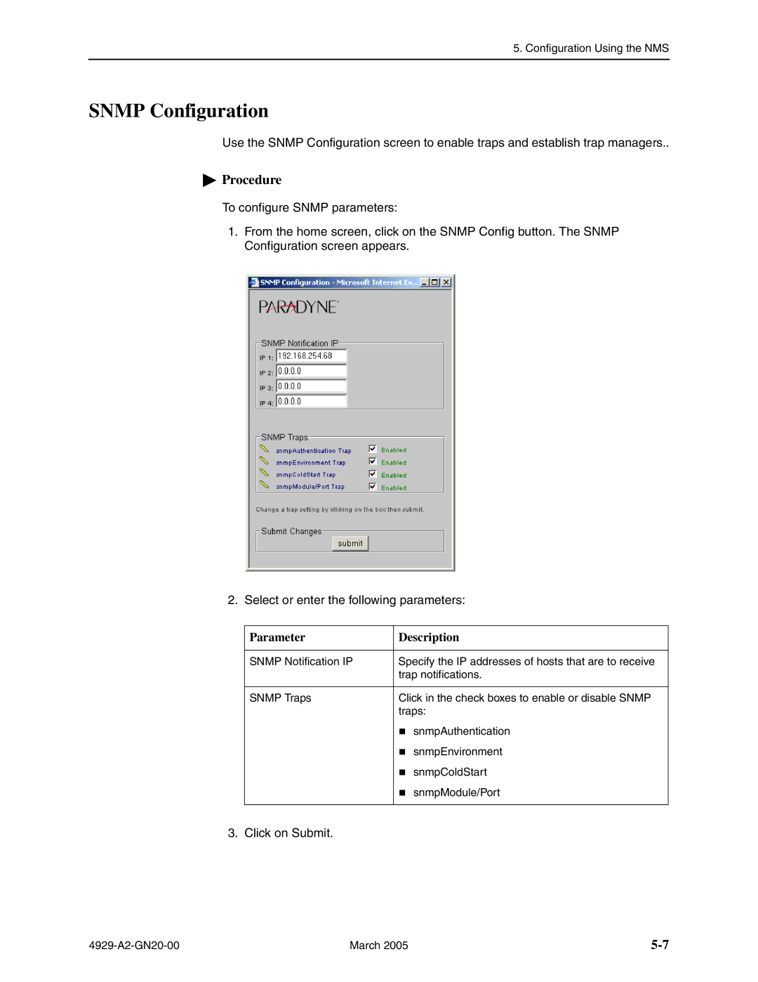 Paradyne 4929 DSLAM manual Snmp Configuration 