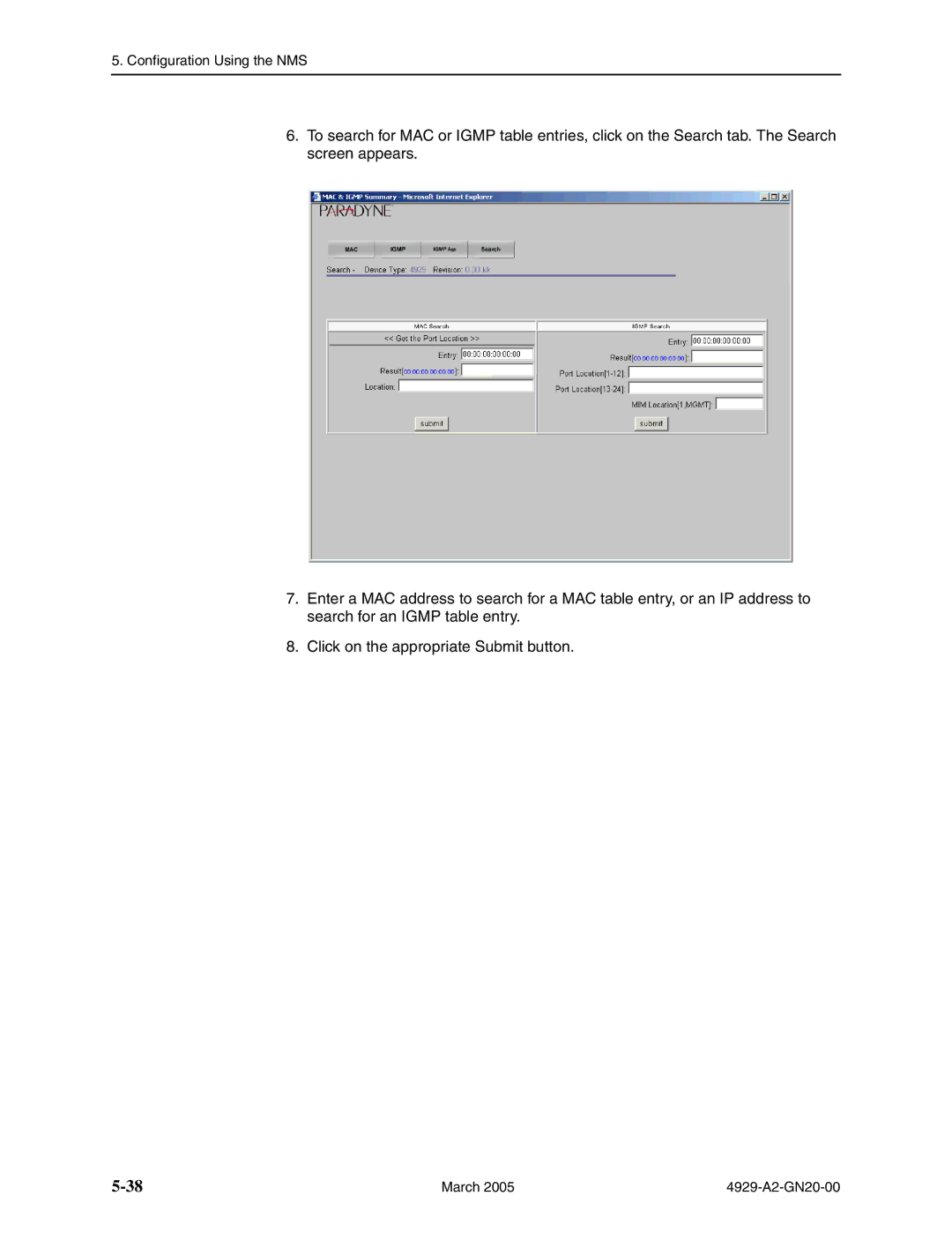 Paradyne 4929 DSLAM manual Configuration Using the NMS 