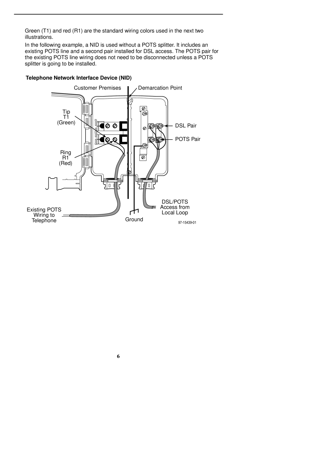 Paradyne 5216 installation instructions Telephone Network Interface Device NID, Dsl/Pots 